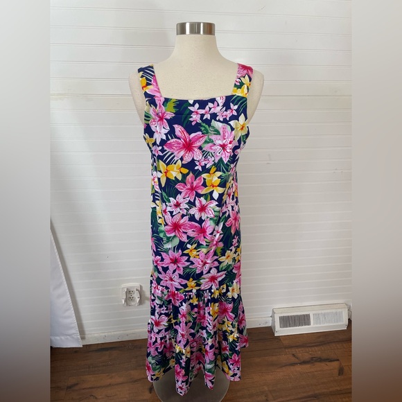 Cuddl Duds® Cozy Tiered Maxi Dress / Nightgown Size Small NWOT Tropical Floral - Picture 5 of 6